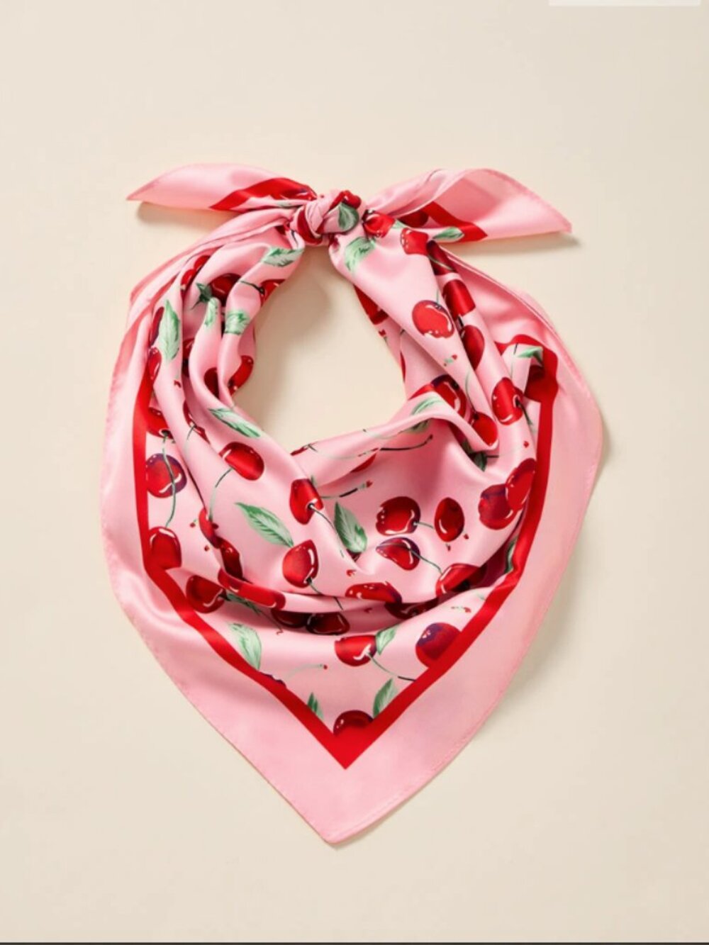 Francesca's Collections Cherry Print Satin Scarf - NWT